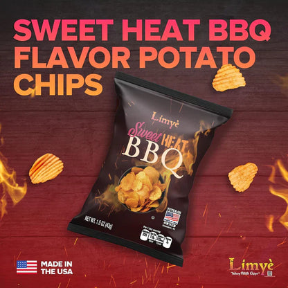 Limyè Sweet Heat BBQ Flavored Potato Chips - Certified Kosher & Allergen-Free - Vegan potato chips, Sweet Heat BBQ Flavor