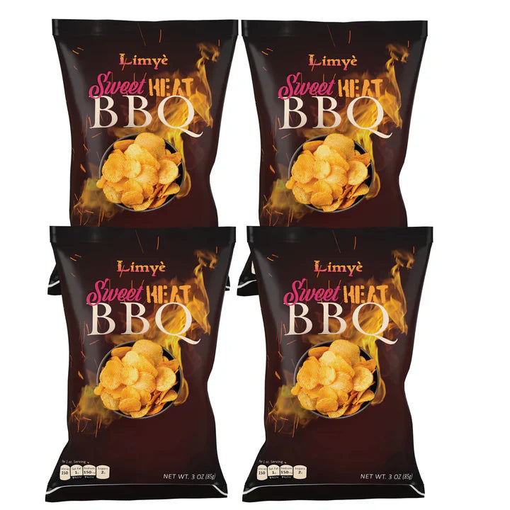 Limyè Sweet Heat BBQ Flavored Potato Chips - Certified Kosher & Allergen-Free - Vegan potato chips, Sweet Heat BBQ Flavor