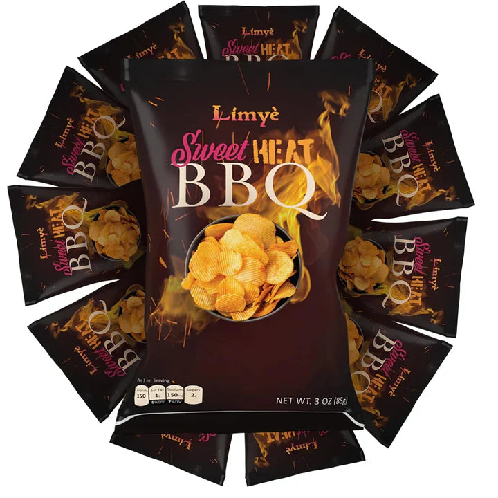 Limyè Sweet Heat BBQ Flavored Potato Chips - Certified Kosher & Allergen-Free - Vegan potato chips, Sweet Heat BBQ Flavor