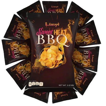 Limyè Sweet Heat BBQ Flavored Potato Chips - Certified Kosher & Allergen-Free - Vegan potato chips, Sweet Heat BBQ Flavor
