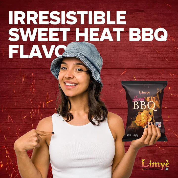 Limyè Sweet Heat BBQ Flavored Potato Chips - Certified Kosher & Allergen-Free - Vegan potato chips, Sweet Heat BBQ Flavor