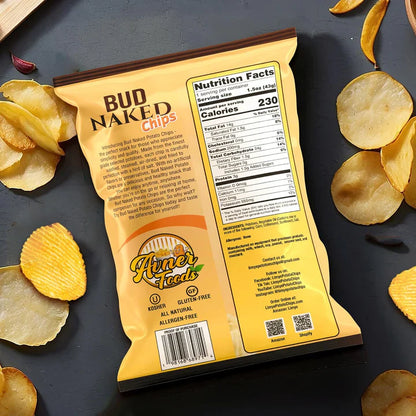 Limyè’ Bud Naked Potato chips, Healthy Kosher Certified Snacks Variety packs - Salted Chips, No Artificial Flavors, Vegan Gluten Free Chips